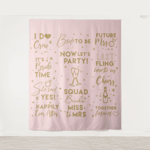 Bridal Shower pink photo booth Backdrop banner Tapestry