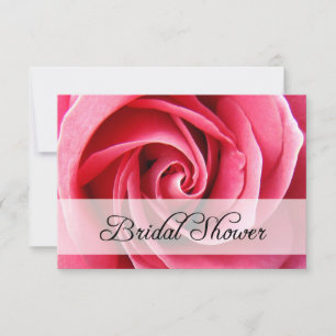 bridal shower : pink rose invitation