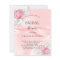 Bridal shower pink silk floral budget invitation