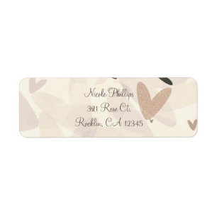 Bridal Shower Pink & Taupe Hearts Chic Invitation