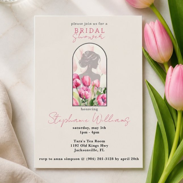 Bridal Shower Pink Tulip Invitation (Creator Uploaded)