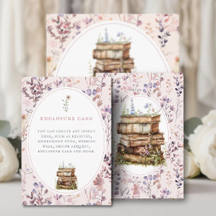Bridal Shower pink Wildflower, customisable Enclosure Card