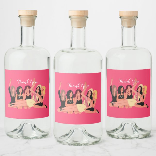 BRIDAL SHOWER PINK WINE LABEL (Bottles)