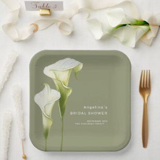 Bridal Shower Plates Delicate calla lilies