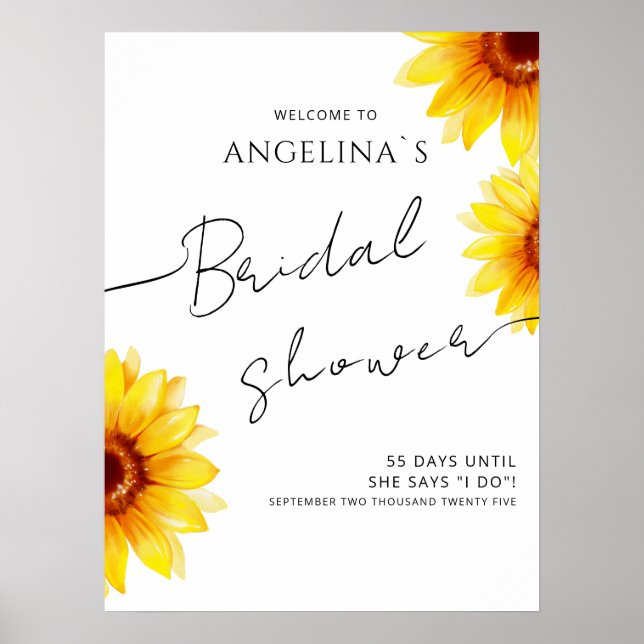 Bridal shower Posters in a modern design. (Front)