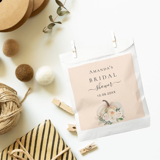 Bridal Shower pumpkin cream blush flowers Favour Bags (Creator Uploaded)