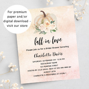 Bridal shower pumpkin fall love budget invitation flyer