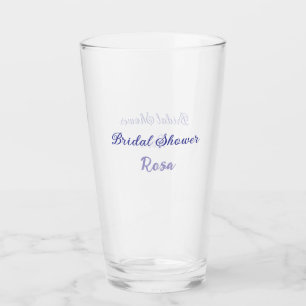 Bridal shower purple add name date elegantstylish glass