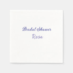 Bridal shower purple add name date elegantstylish napkin