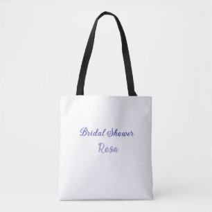 Bridal shower purple add name date elegantstylish tote bag