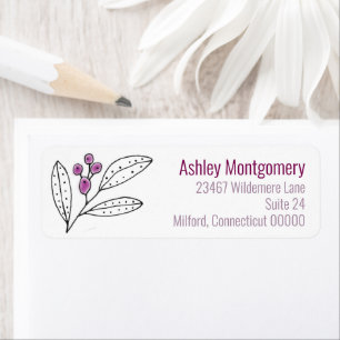 Bridal Shower Purple Berries Leaves Template