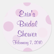 Bridal Shower Purple Polka Dot Theme Stickers