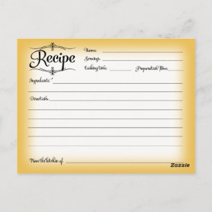 Bridal Shower Recipe Card Desserts Scrolls Retro