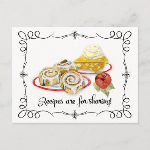Bridal Shower Recipe Card Desserts Scrolls Retro