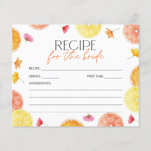 Bridal Shower Recipe Card Main Squeeze Citrus