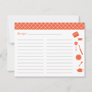 Bridal Shower Recipe Card - Orange