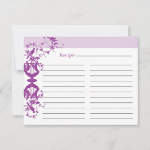 Bridal Shower Recipe Card - Purple