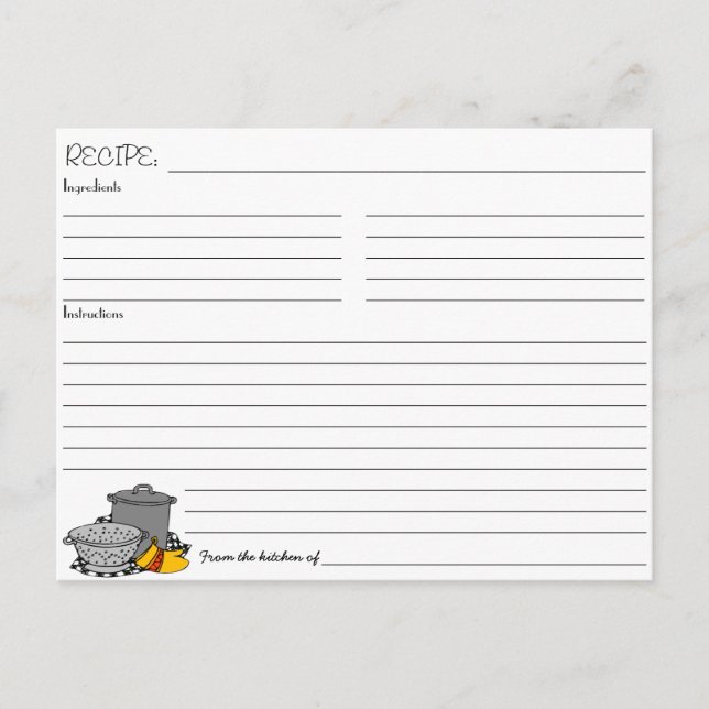 Bridal Shower Recipe Invitation Postcard (Front)