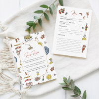 Bridal Shower Recipe Request Enclosure Card