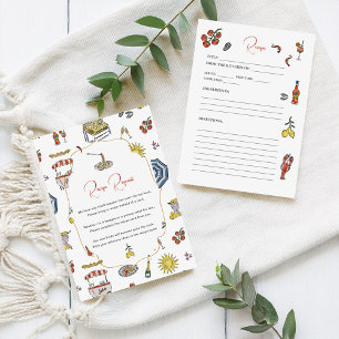 Bridal Shower Recipe Request Enclosure Card