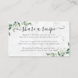 Bridal Shower Recipe Request   Eucalyptus  Enclosu Enclosure Card