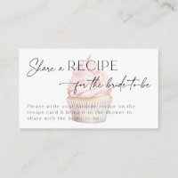 Bridal Shower Recipe Request Pink Cupcake