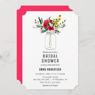 Bridal Shower Red Bouquet Shower invitation