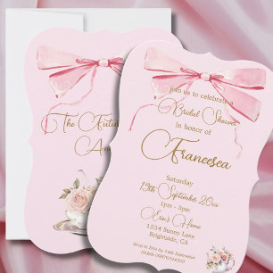 Bridal Shower Regency Party Pink Elegant Invite