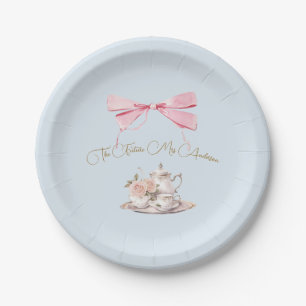 Bridal Shower Regency Tea Party Elegant Ribbon Paper Plate