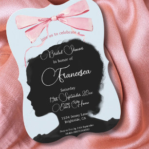 Bridal Shower Regency Tea Party Silhouette Ribbon