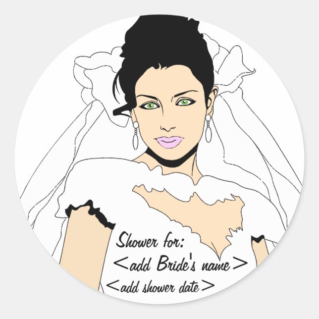Bridal Shower Reminder Classic Round Sticker (Front)