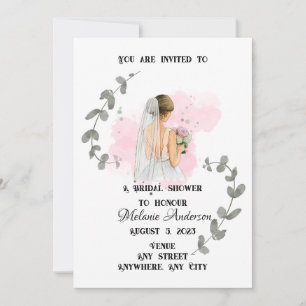 BRIDAL SHOWER, romantic bride theme Invitation