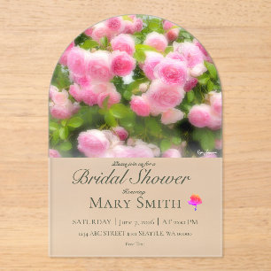 Bridal Shower (Rosa Jasmina) Acrylic Invitations