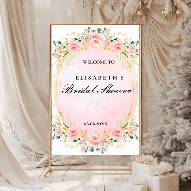 Bridal shower rosa oro floral Foam Boards Poster (Creator Uploaded)