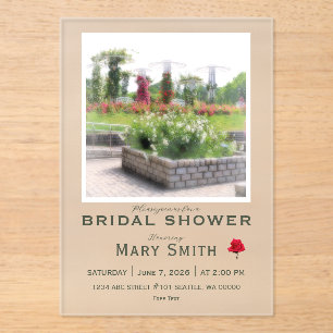 Bridal Shower (Rose Garden) Acrylic Invitations