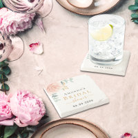 Bridal Shower rose gold floral eucalyptus monogram