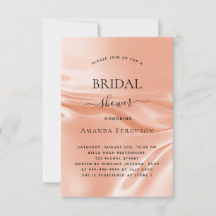 Bridal shower rose gold satin silk invitation