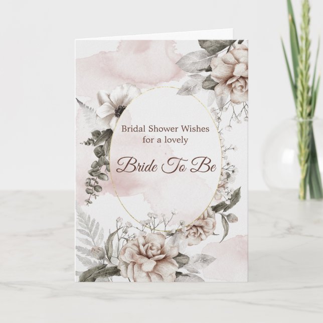 Bridal Shower Roses Floral Card (Front)