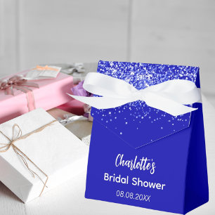 Bridal Shower royal blue glitter name thank you Favour Box
