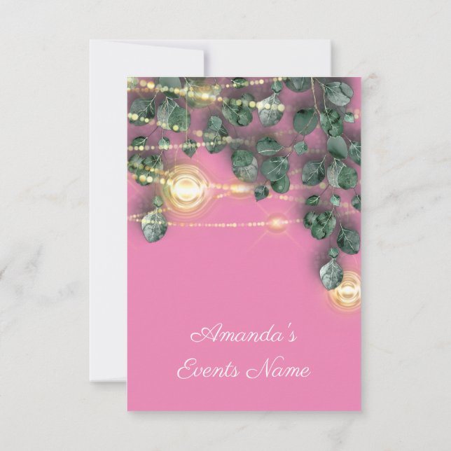 Bridal Shower Rustic Wood Gold Pink Jars Light Invitation (Back)