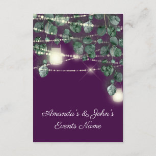 Bridal Shower Rustic Wood Gold Plum Jars Lights Invitation