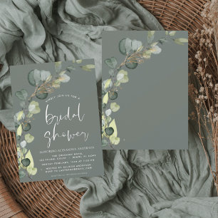 Bridal Shower Sage Green Greenery Eucalyptus Invitation