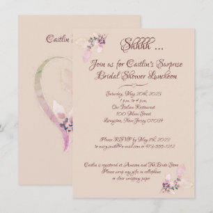 Bridal Shower, Salmon Watercolor  Invitation