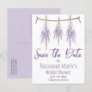 Bridal Shower Save The Date Dry Lavender Bundles A Announcement Postcard