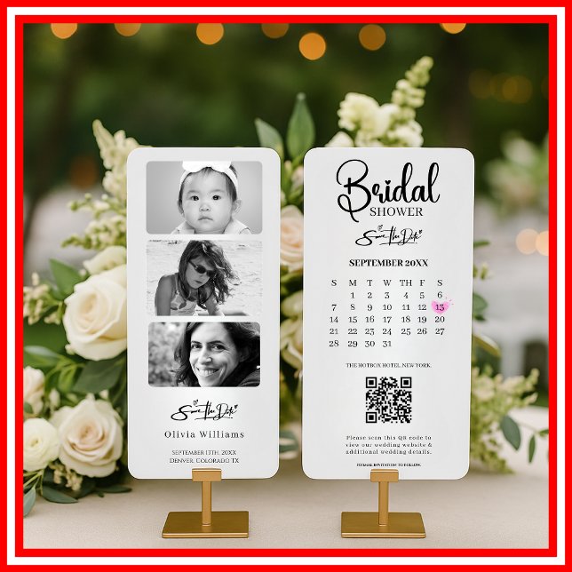 Bridal Shower Save The Date Photo QR Code Wedding (Creator Uploaded)