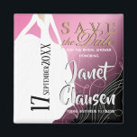 Bridal Shower - Save the Date - Pink Magnet<br><div class="desc">Save the Date Personalized Magnets. Great for the Wedding Party, Rehearsal, Bridal Shower, Bachelorette Party and more. Look for more designs and colors in my store. If need be... you can delete all text and start fresh with your own text, color and font choices with the Zazzle design tool area....</div>