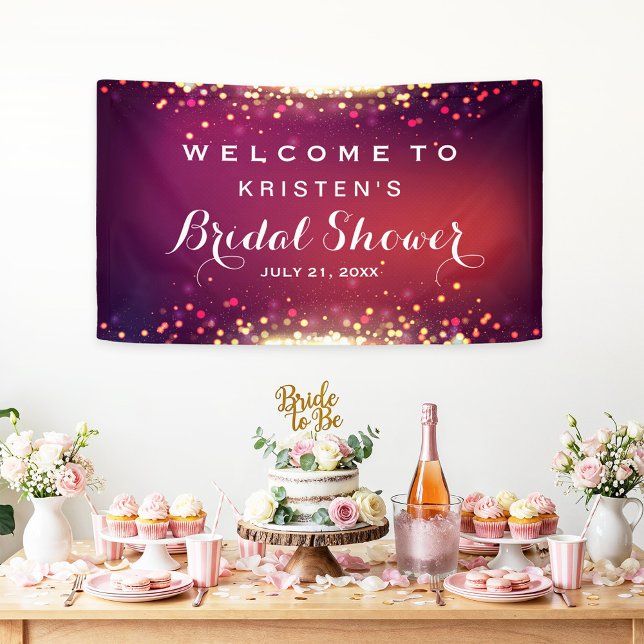Bridal Shower Shimmer Gold Glitter Sparkles Banner (Creator Uploaded)