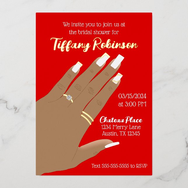 Bridal Shower Showing Ring African American Real  (Front)