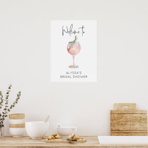 Bridal Shower Sign Wine Custom Size