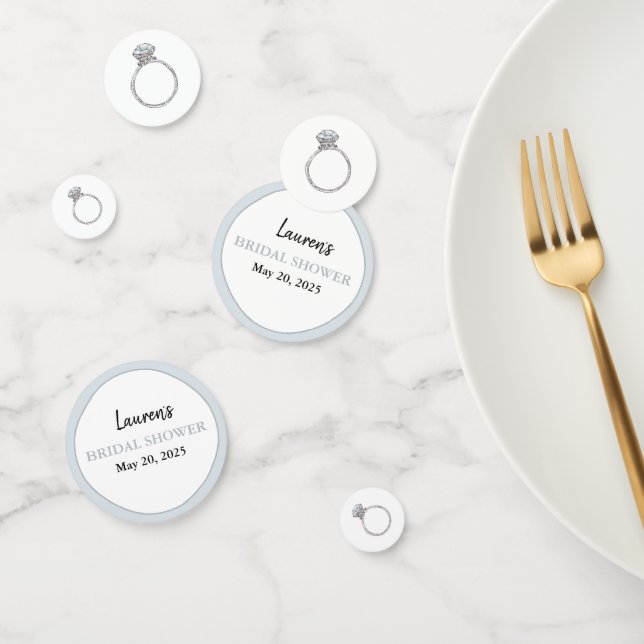 Bridal shower silver engagement ring personalised confetti (Group)
